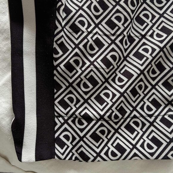 Lança Perfume Monogram Black & White Stretch Crepe Side-Stripe Track Pants – S - Picture 5 of 8